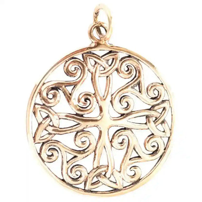 Keltisches Kreuz mit Triskelen Bronze Anhänger Schmuck Kreuze 40x31mm - Firma Holzenplotz - Silberketten-Goldketten.de 