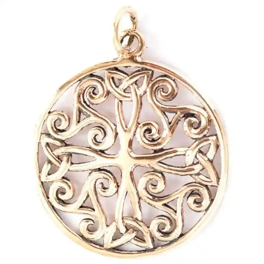 Keltisches Kreuz mit Triskelen Bronze Anhänger Schmuck Kreuze 40x31mm - Firma Holzenplotz - Silberketten-Goldketten.de 
