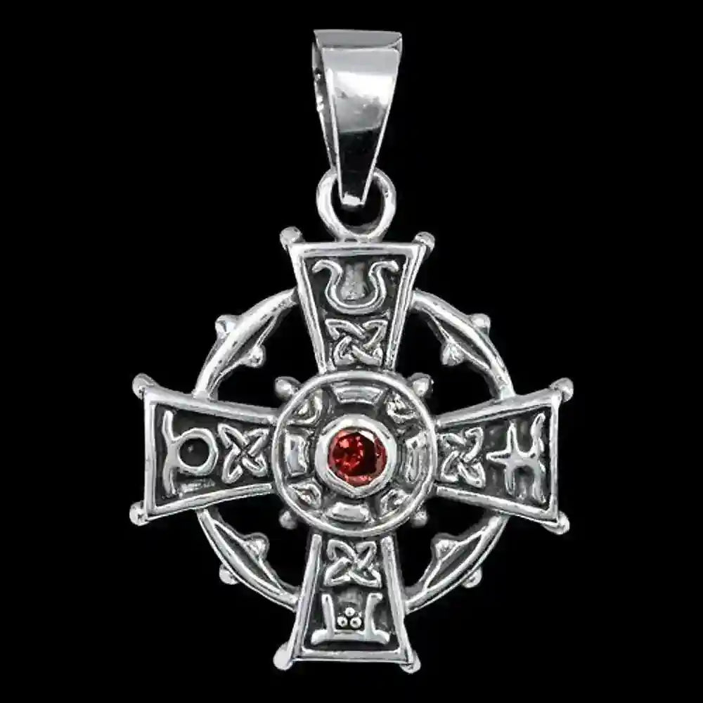 Keltisches Rad-Kreuz Schmuck Anhänger 925er Silber - Kreuze - 26x19mm