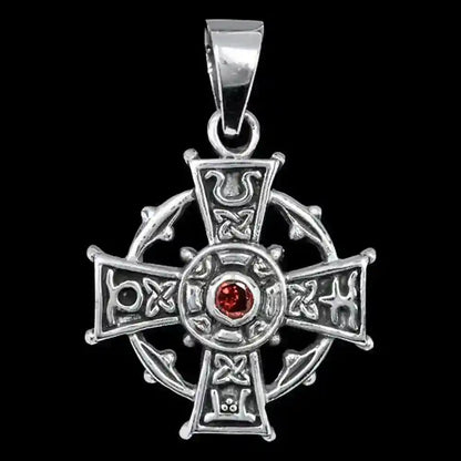 Keltisches Rad-Kreuz Schmuck Anhänger 925er Silber - Kreuze - 26x19mm