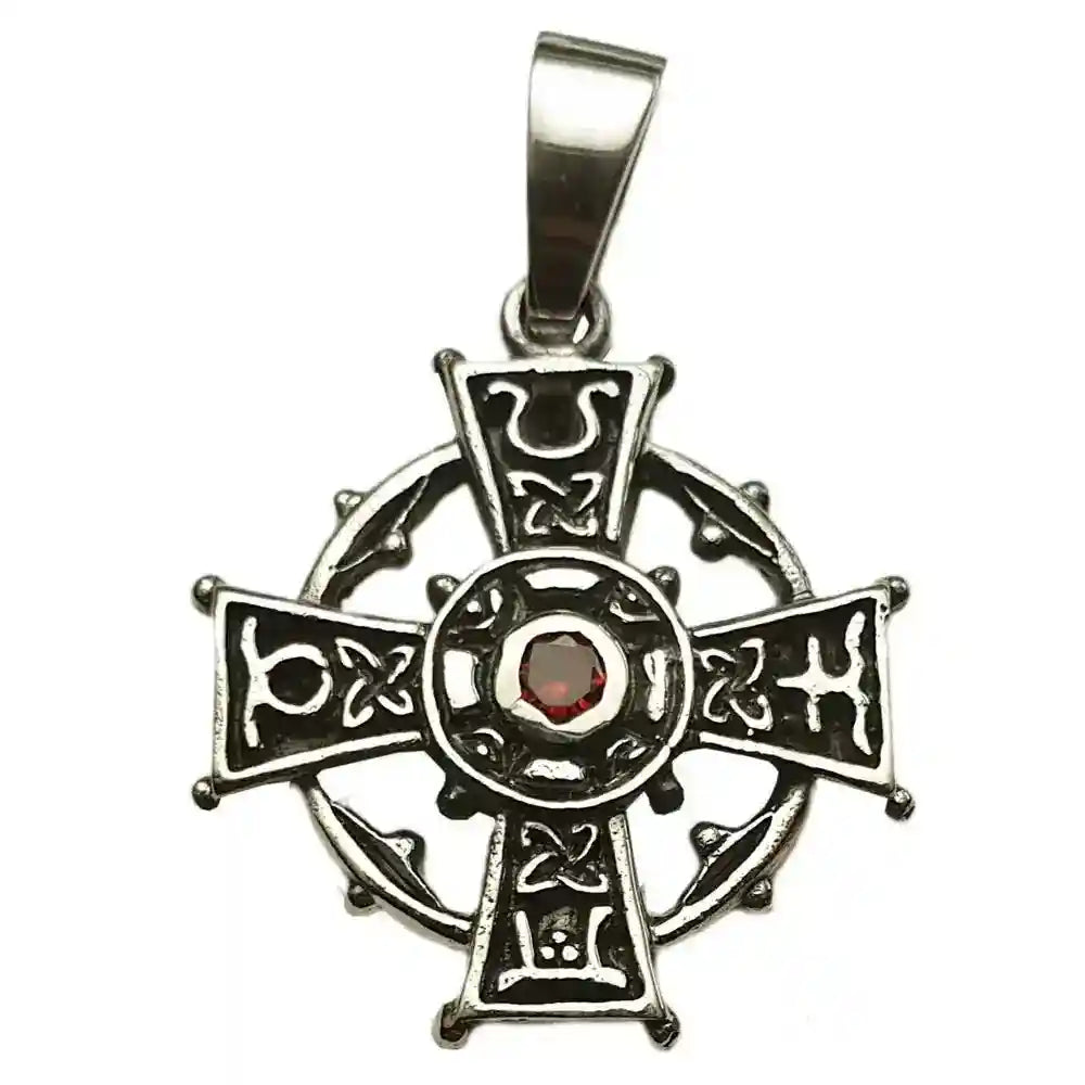 Keltisches Rad-Kreuz Schmuck Anhänger 925er Silber - Kreuze - 26x19mm