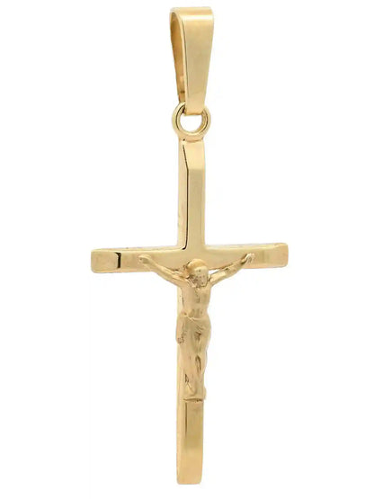 Kettenanhänger Gold Anhänger Kreuz Korpus  massiv 375 - 9 Karat Gold