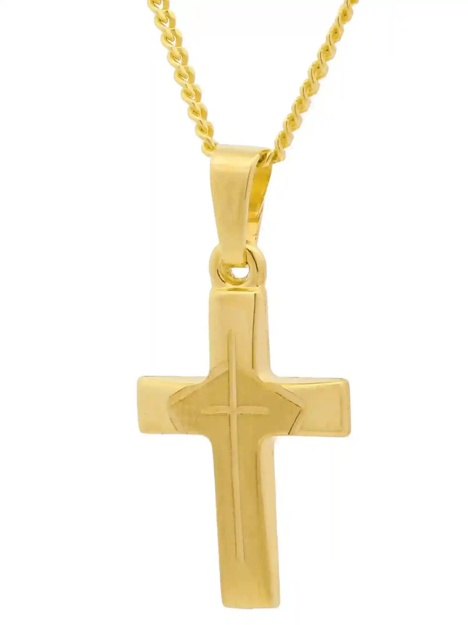 Kettenanhänger Gold Anhänger Kreuz massiv 333 - 8 Karat Gold - Firma Holzenplotz - Silberketten-Goldketten.de 