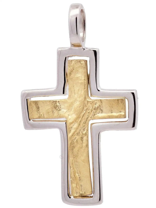 Kettenanhänger Gold Anhänger Kreuz massiv 333/GW Karat Gold - Firma Holzenplotz - Silberketten - Goldketten.de