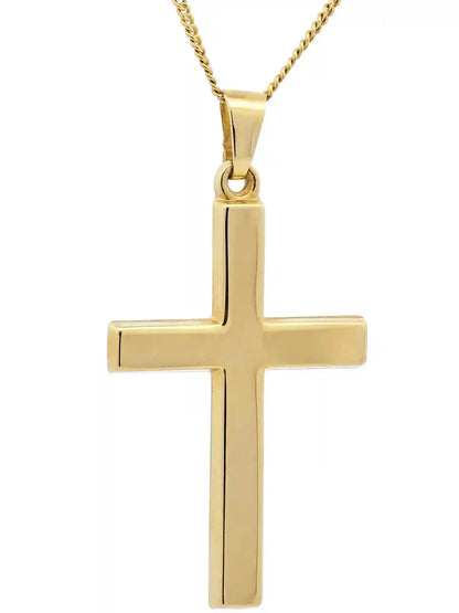 Kettenanhänger Gold Anhänger Kreuz massiv 585 - 14 Karat Gold