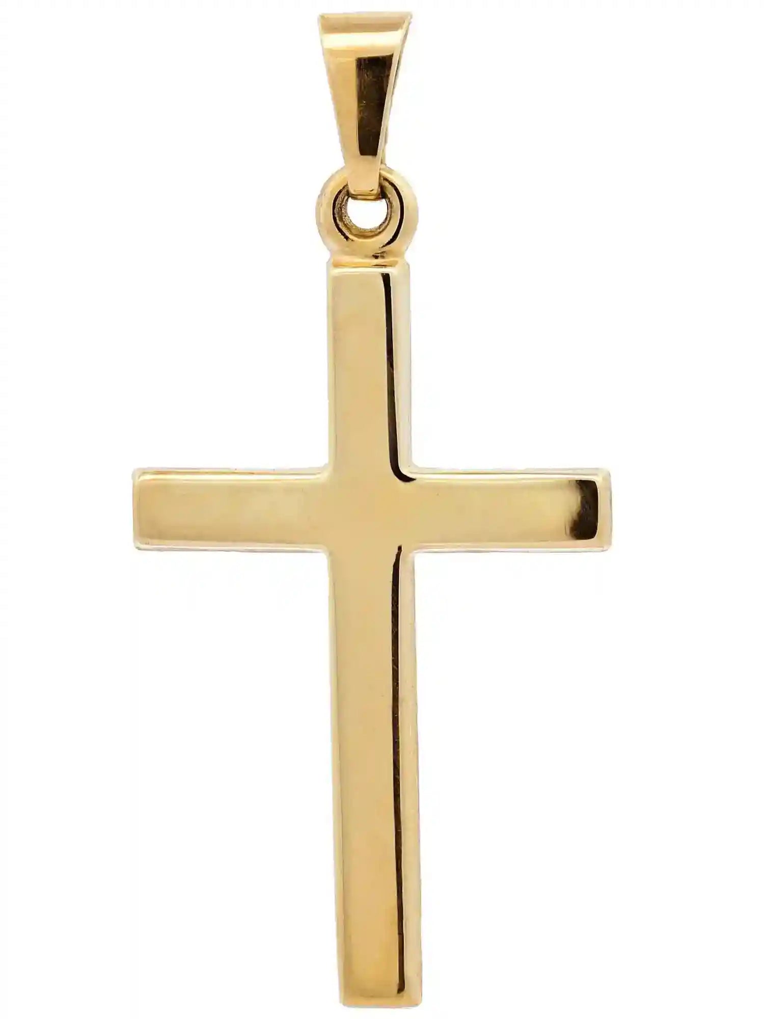 Kettenanhänger Gold Anhänger Kreuz massiv 585 - 14 Karat Gold - Firma Holzenplotz - Silberketten-Goldketten.de 