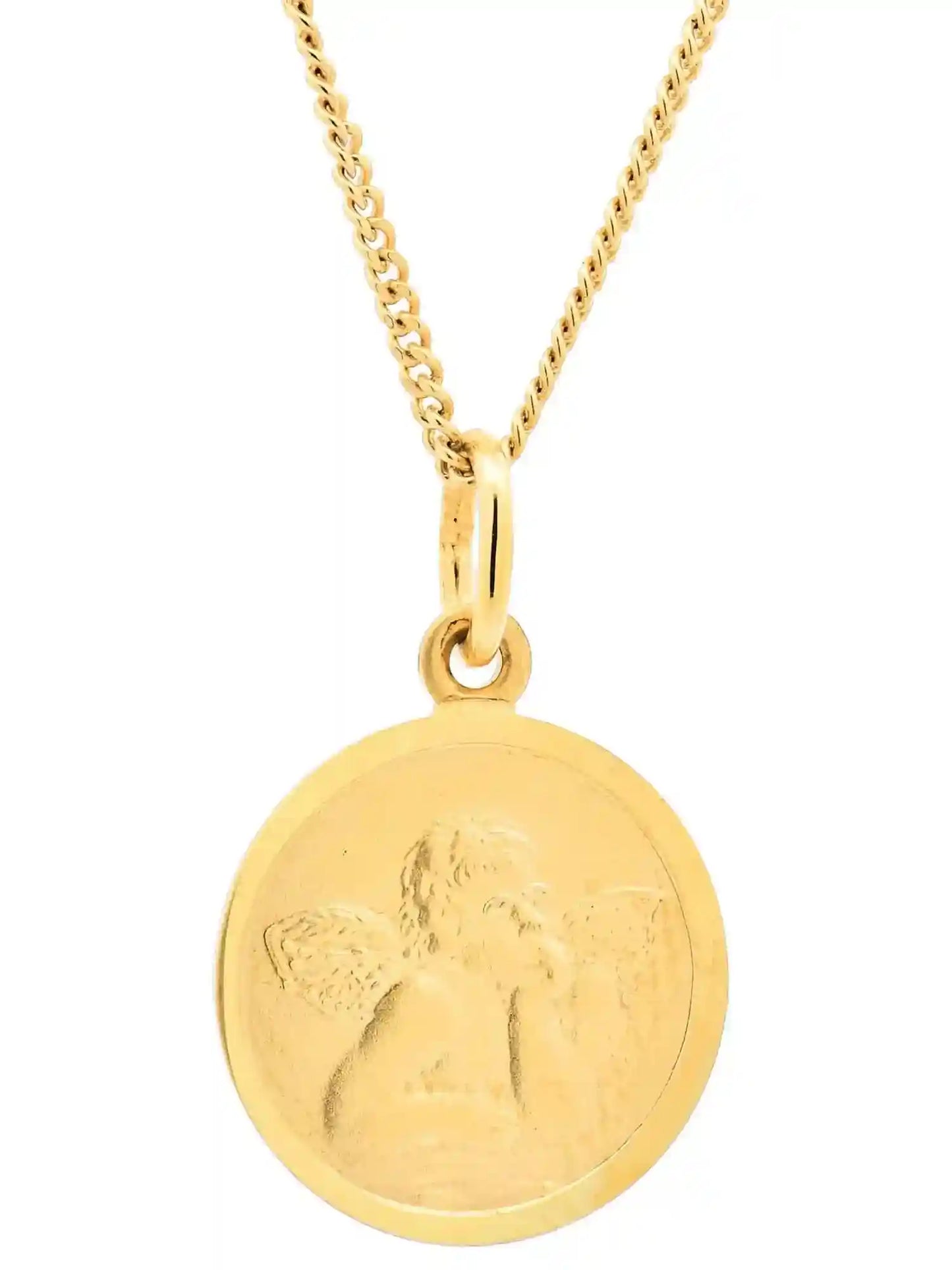 Kettenanhänger Gold Anhänger Medaille Amor massiv 333 - 8 Karat Gold - Firma Holzenplotz - Silberketten-Goldketten.de 
