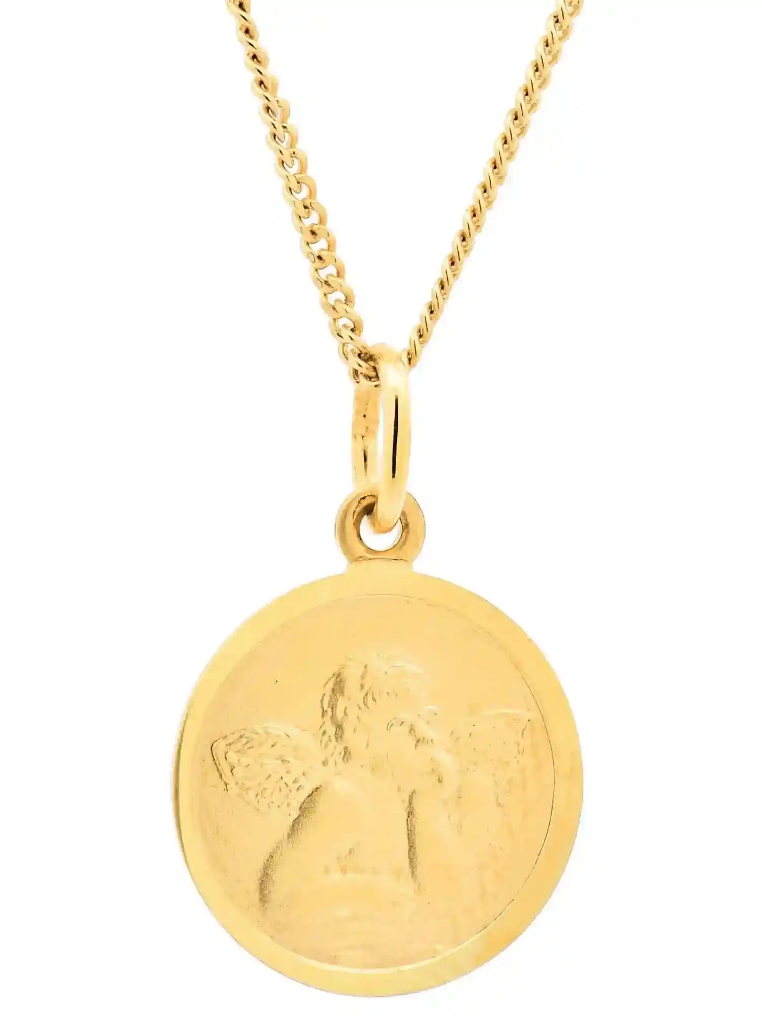 Kettenanhänger Gold Anhänger Medaille Amor massiv 333 - 8 Karat Gold - Firma Holzenplotz - Silberketten-Goldketten.de 