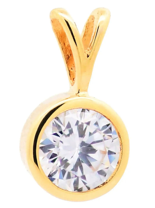 Kettenanhänger Gold Anhänger Zarge Zirkonia massiv 333 - 8 Karat Gold - Firma Holzenplotz - Silberketten - Goldketten.de