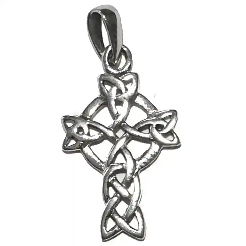 Kleiner Keltenkreuz-Anhänger mit Mutter Erde Symbol 925er Silber 3,2 cm