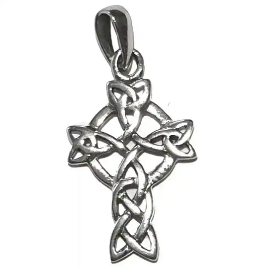 Kleiner Keltenkreuz-Anhänger mit Mutter Erde Symbol Silber 3,2 cm - Firma Holzenplotz - Silberketten-Goldketten.de 