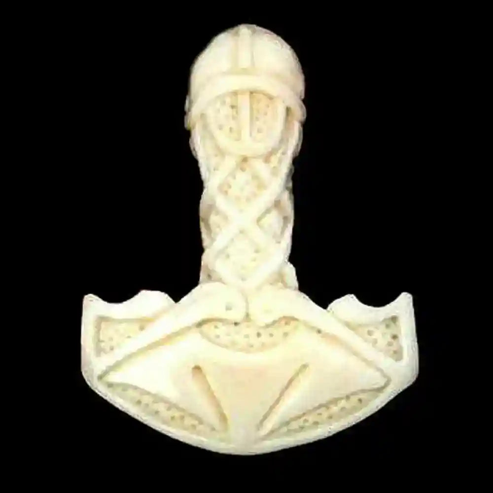 Knochen Viking-Hammer Anhänger Schmuck - Thorhammer - 33x28mm