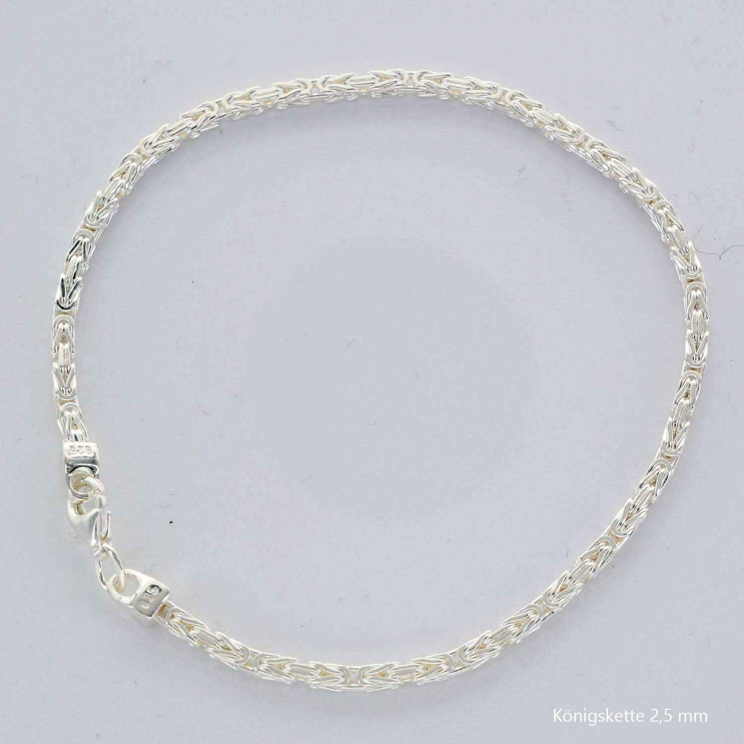 Königskette Halskette oder Armband Breite 2,5 mm - massiv 925 Sterlingsilber Auswahl - Firma Holzenplotz - Silberketten-Goldketten.de 