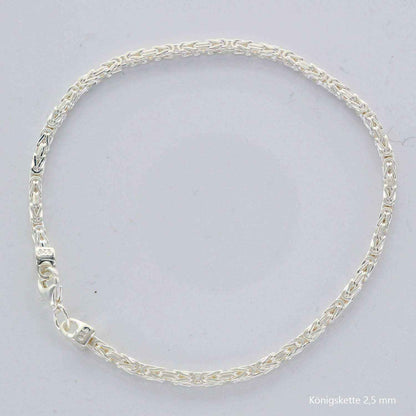 Königskette Halskette oder Armband Breite 2,5 mm - massiv 925 Sterlingsilber Auswahl - Firma Holzenplotz - Silberketten-Goldketten.de 