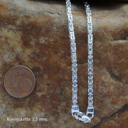 Königskette Halskette oder Armband Breite 2,5 mm - massiv 925 Sterlingsilber Auswahl - Firma Holzenplotz - Silberketten-Goldketten.de 