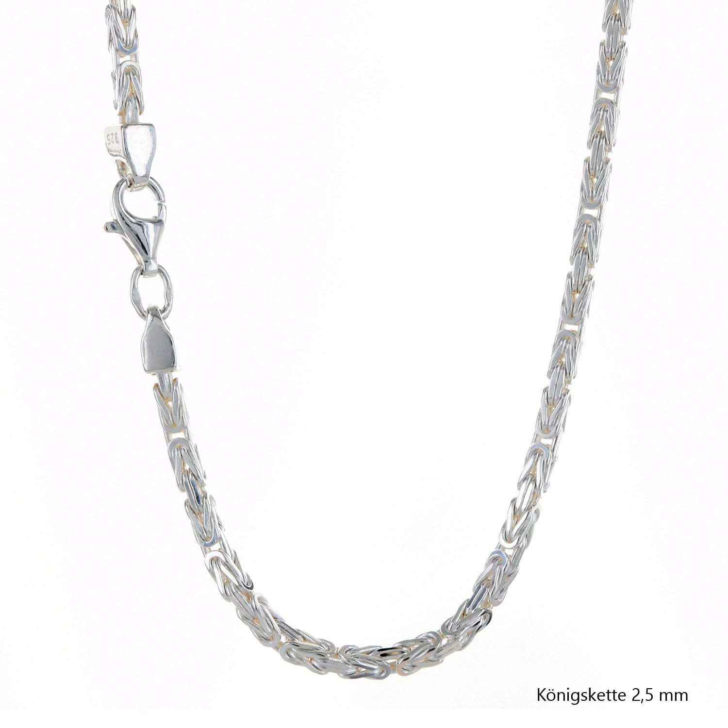 Königskette Halskette oder Armband Breite 2,5 mm - massiv 925 Sterlingsilber Auswahl - Firma Holzenplotz - Silberketten-Goldketten.de 