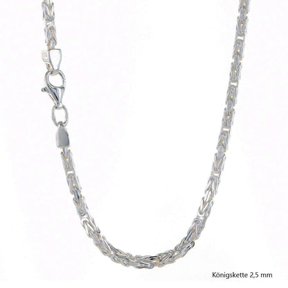 Königskette Halskette oder Armband Breite 2,5 mm - massiv 925 Sterlingsilber Auswahl - Firma Holzenplotz - Silberketten-Goldketten.de 