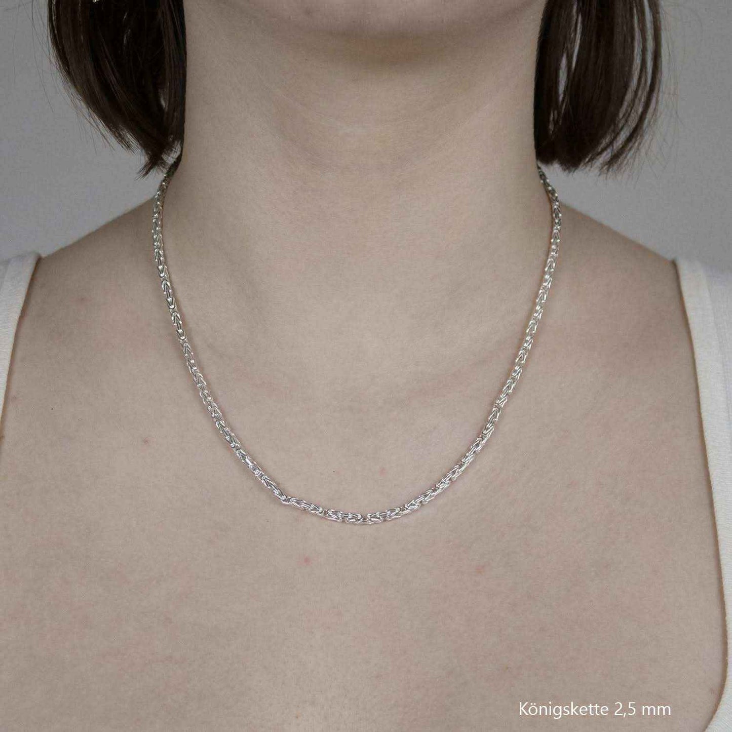 Königskette Halskette oder Armband Breite 2,5 mm - massiv 925 Sterlingsilber Auswahl - Firma Holzenplotz - Silberketten-Goldketten.de 