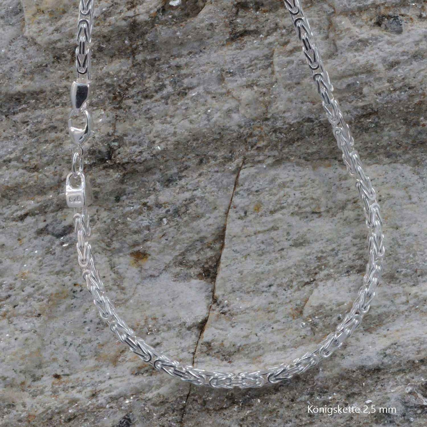 Königskette Halskette oder Armband Breite 2,5 mm - massiv 925 Sterlingsilber Auswahl - Firma Holzenplotz - Silberketten-Goldketten.de 