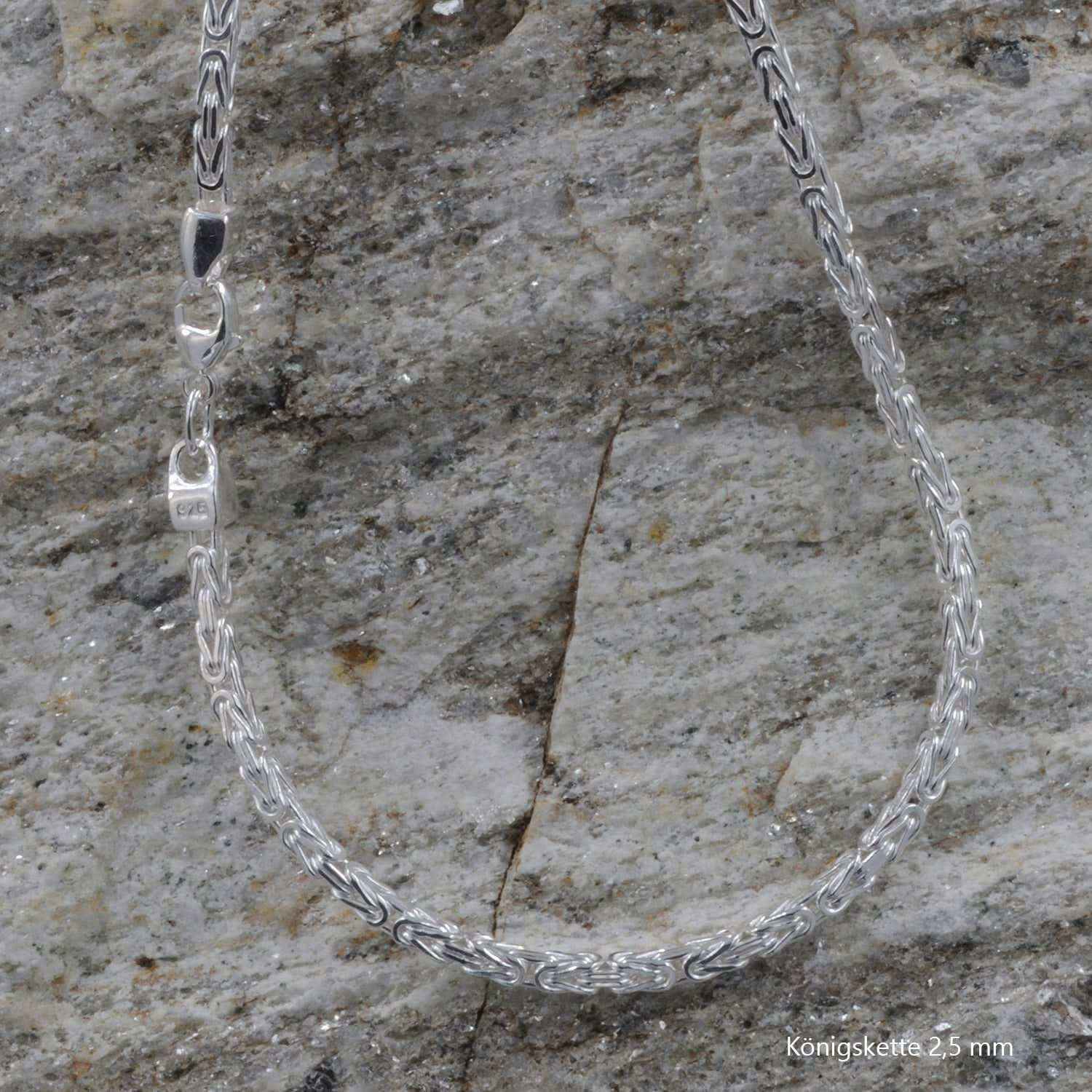 Königskette Halskette oder Armband Breite 2,5 mm - massiv 925 Sterlingsilber Auswahl - Firma Holzenplotz - Silberketten-Goldketten.de 
