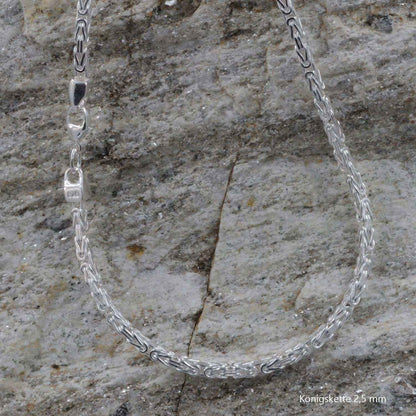 Königskette Halskette oder Armband Breite 2,5 mm - massiv 925 Sterlingsilber Auswahl - Firma Holzenplotz - Silberketten-Goldketten.de 