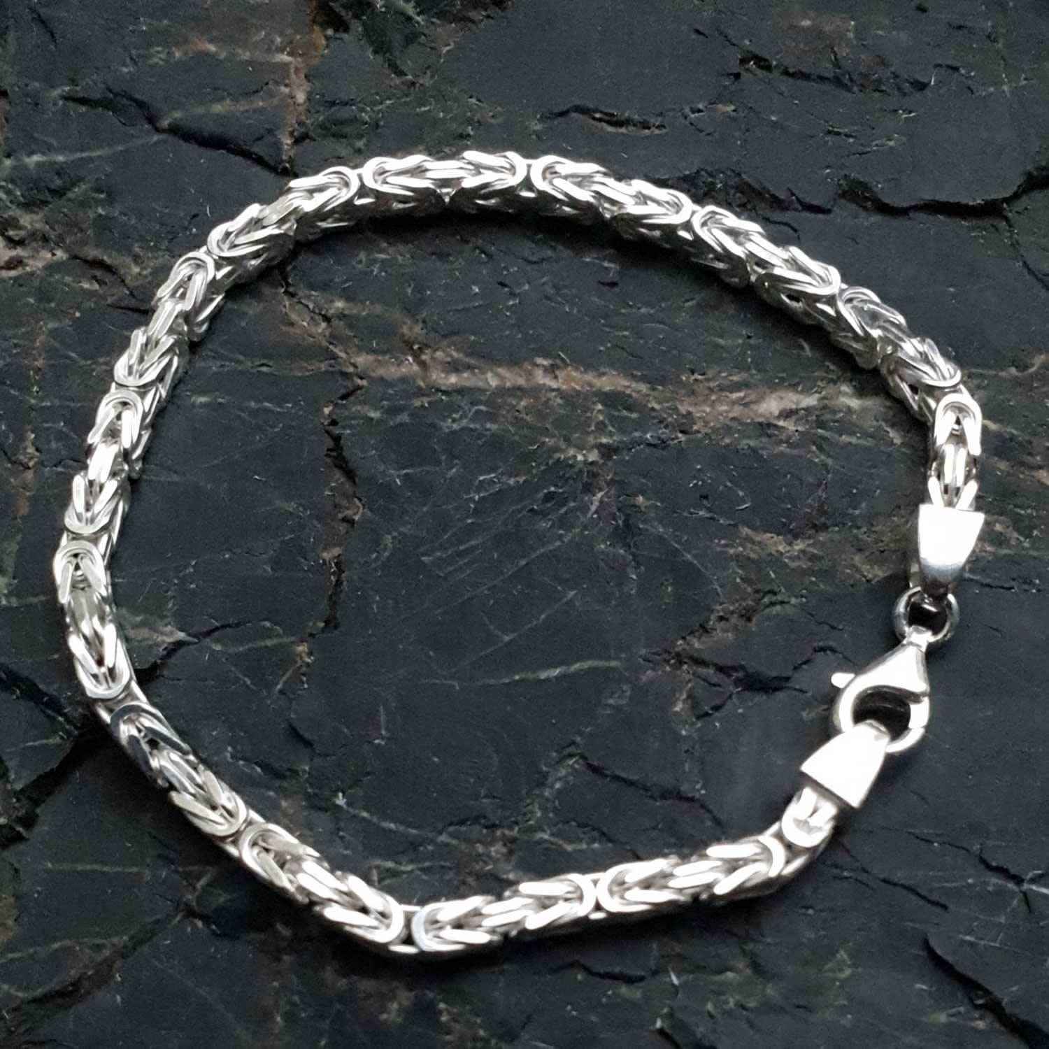 Königskette Halskette oder Armband Breite 3,0 mm - massiv 925 Sterlingsilber Auswahl - Firma Holzenplotz - Silberketten-Goldketten.de 