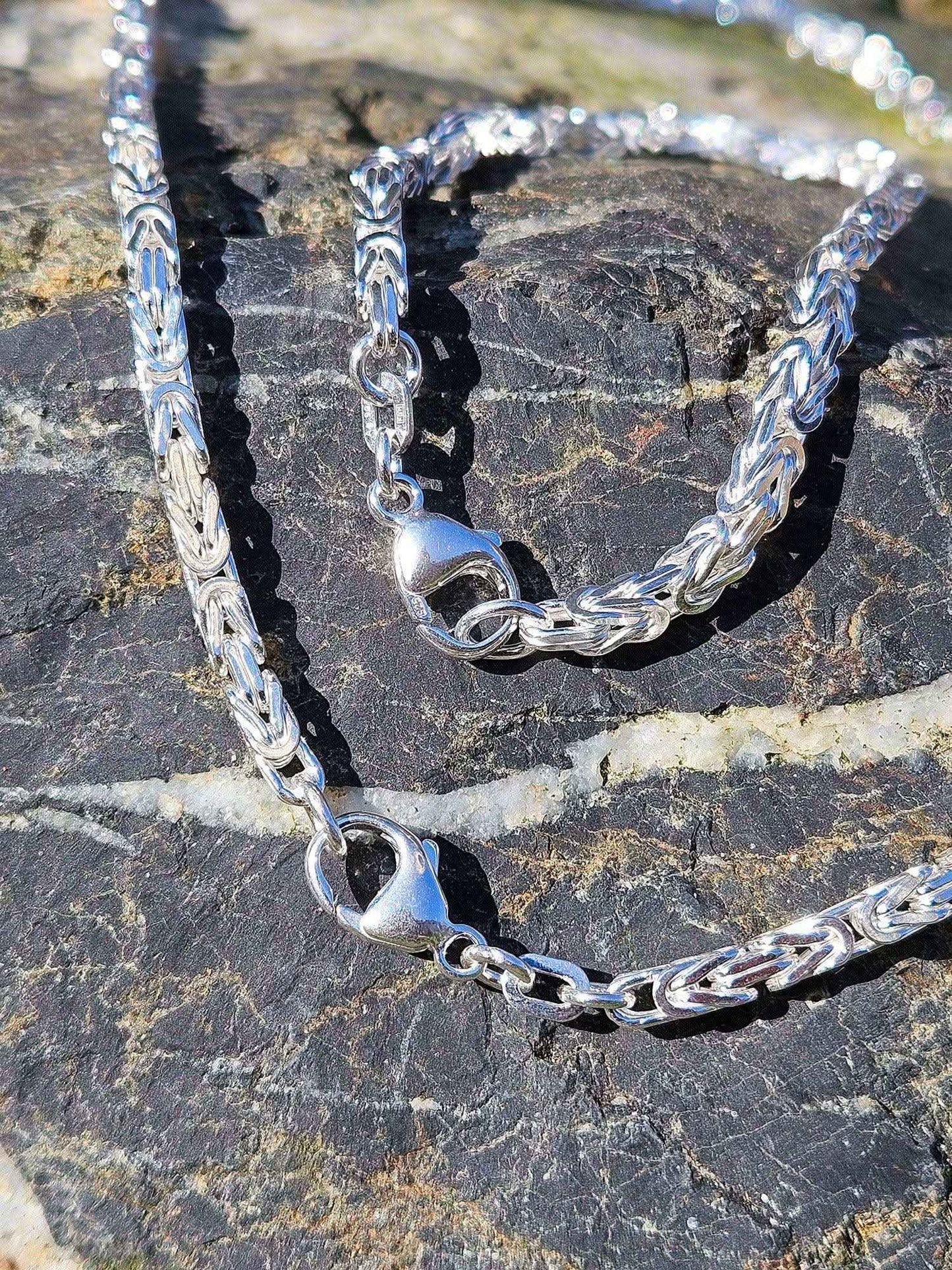 Königskette Halskette oder Armband Breite 3,5 mm - massiv 925 Sterlingsilber Auswahl - Firma Holzenplotz - Silberketten-Goldketten.de 