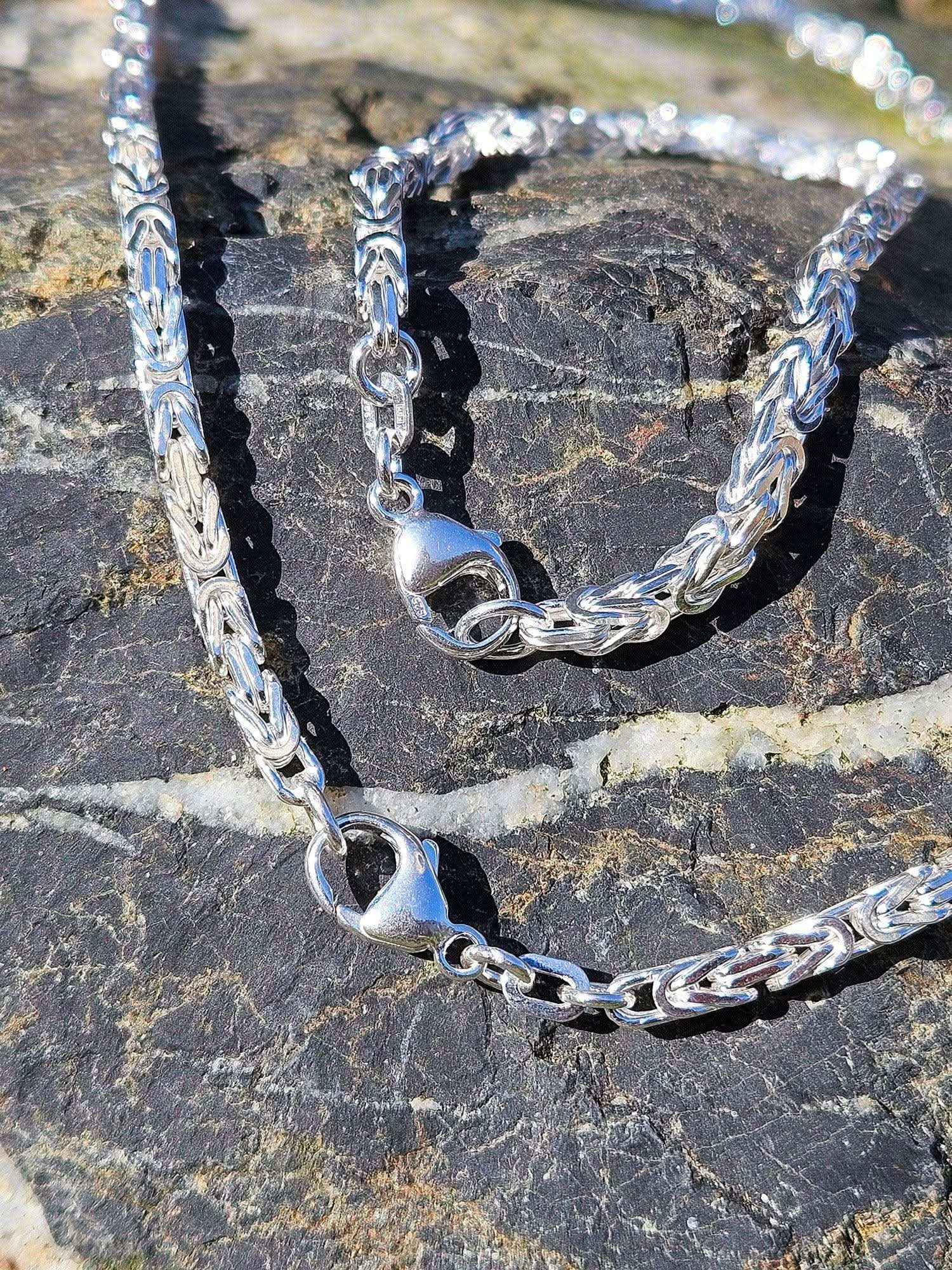 Königskette Halskette oder Armband Breite 3,5 mm - massiv 925 Sterlingsilber Auswahl - Firma Holzenplotz - Silberketten-Goldketten.de 