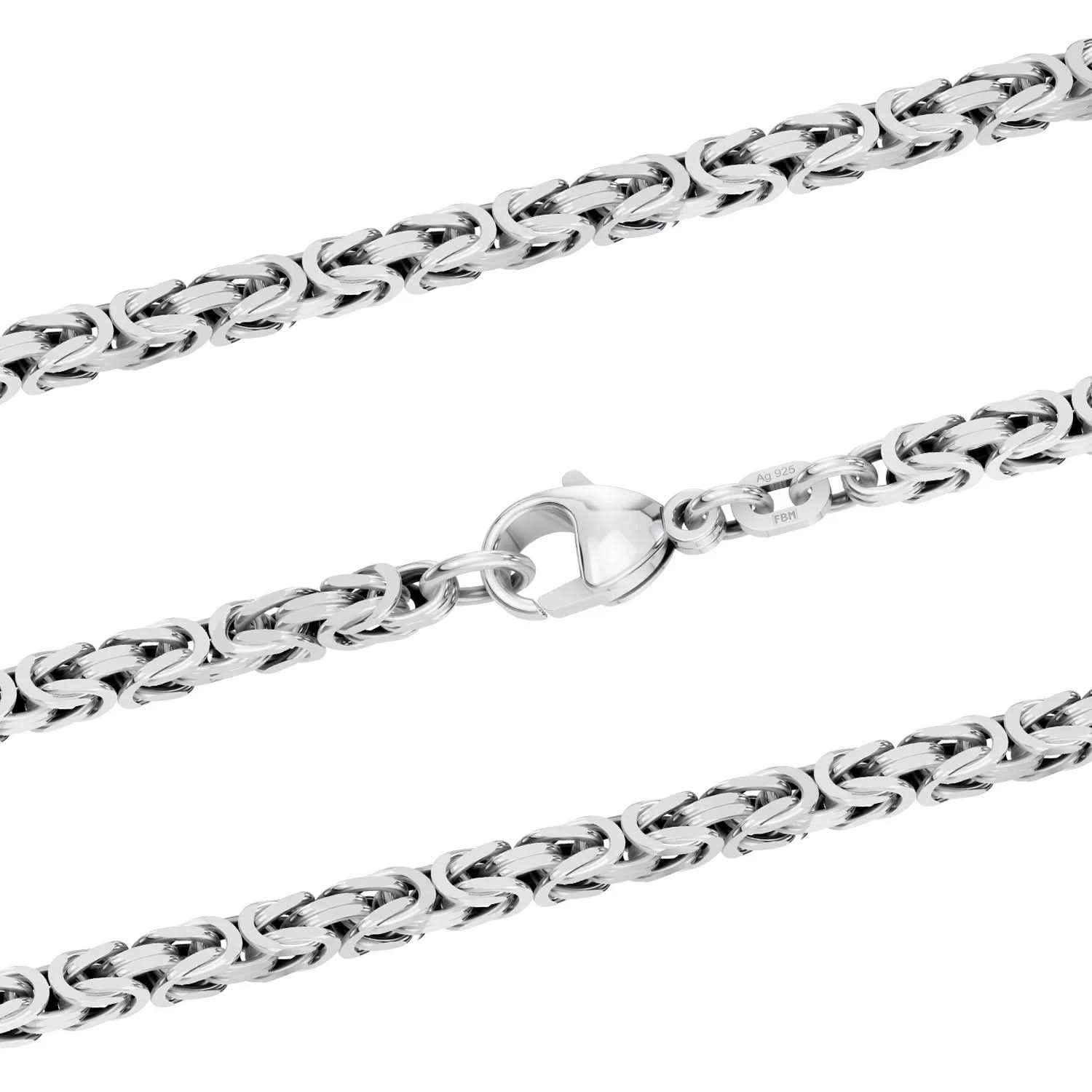 Königskette Halskette oder Armband Breite 3,5 mm - massiv 925 Sterlingsilber Auswahl - Firma Holzenplotz - Silberketten-Goldketten.de 