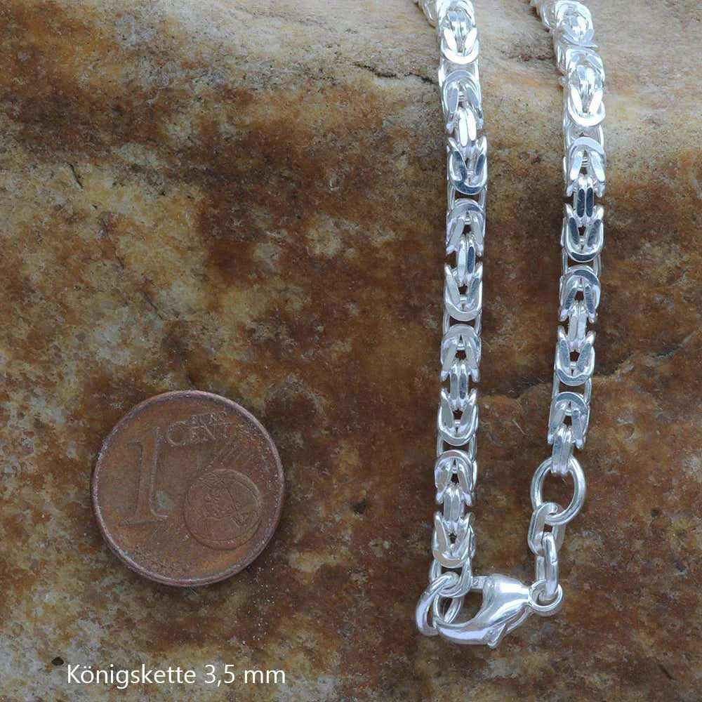 Königskette Halskette oder Armband Breite 3,5 mm - massiv 925 Sterlingsilber Auswahl - Firma Holzenplotz - Silberketten-Goldketten.de 