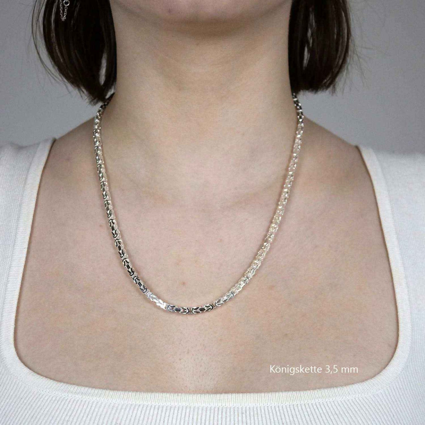 Königskette Halskette oder Armband Breite 3,5 mm - massiv 925 Sterlingsilber Auswahl - Firma Holzenplotz - Silberketten-Goldketten.de 