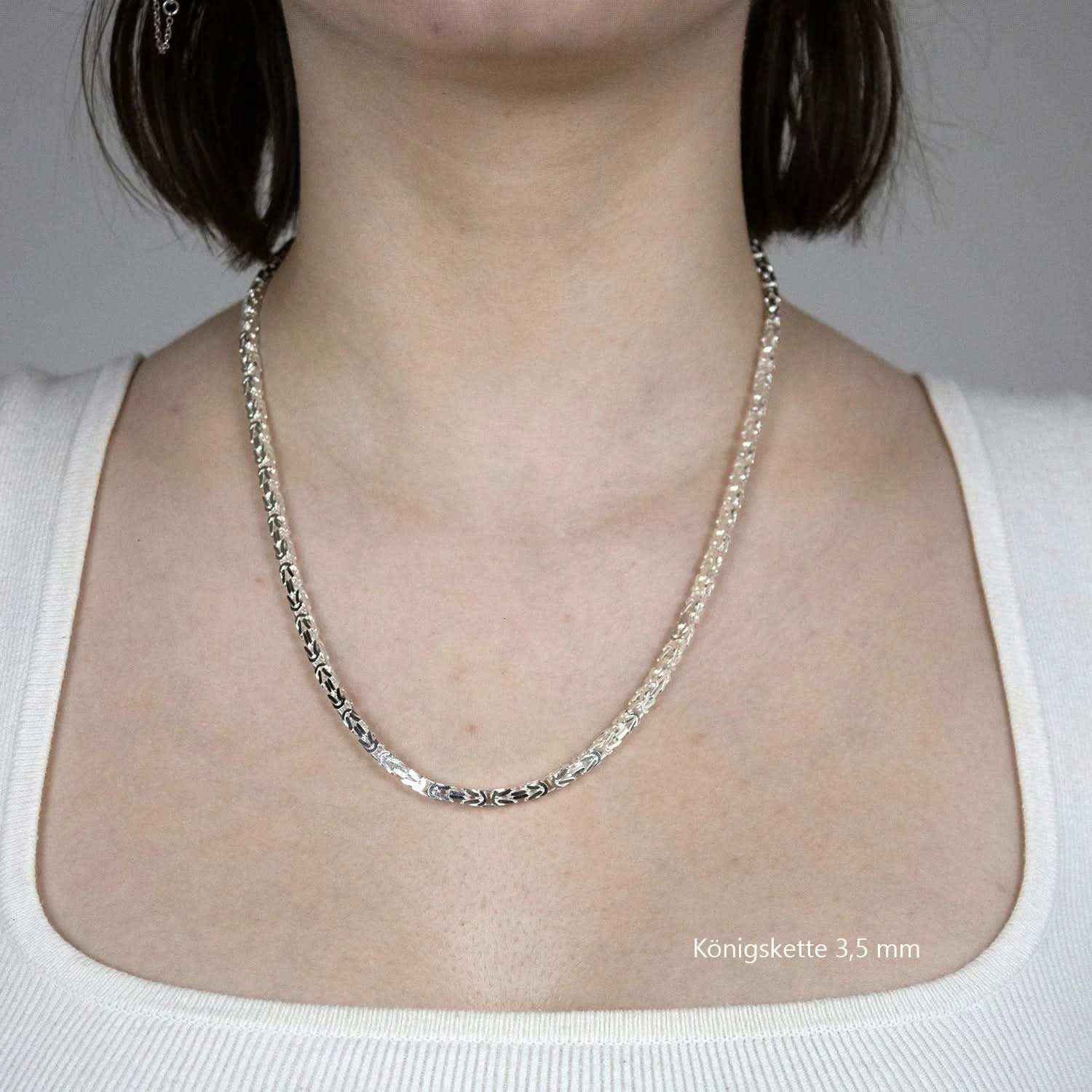 Königskette Halskette oder Armband Breite 3,5 mm - massiv 925 Sterlingsilber Auswahl - Firma Holzenplotz - Silberketten-Goldketten.de 