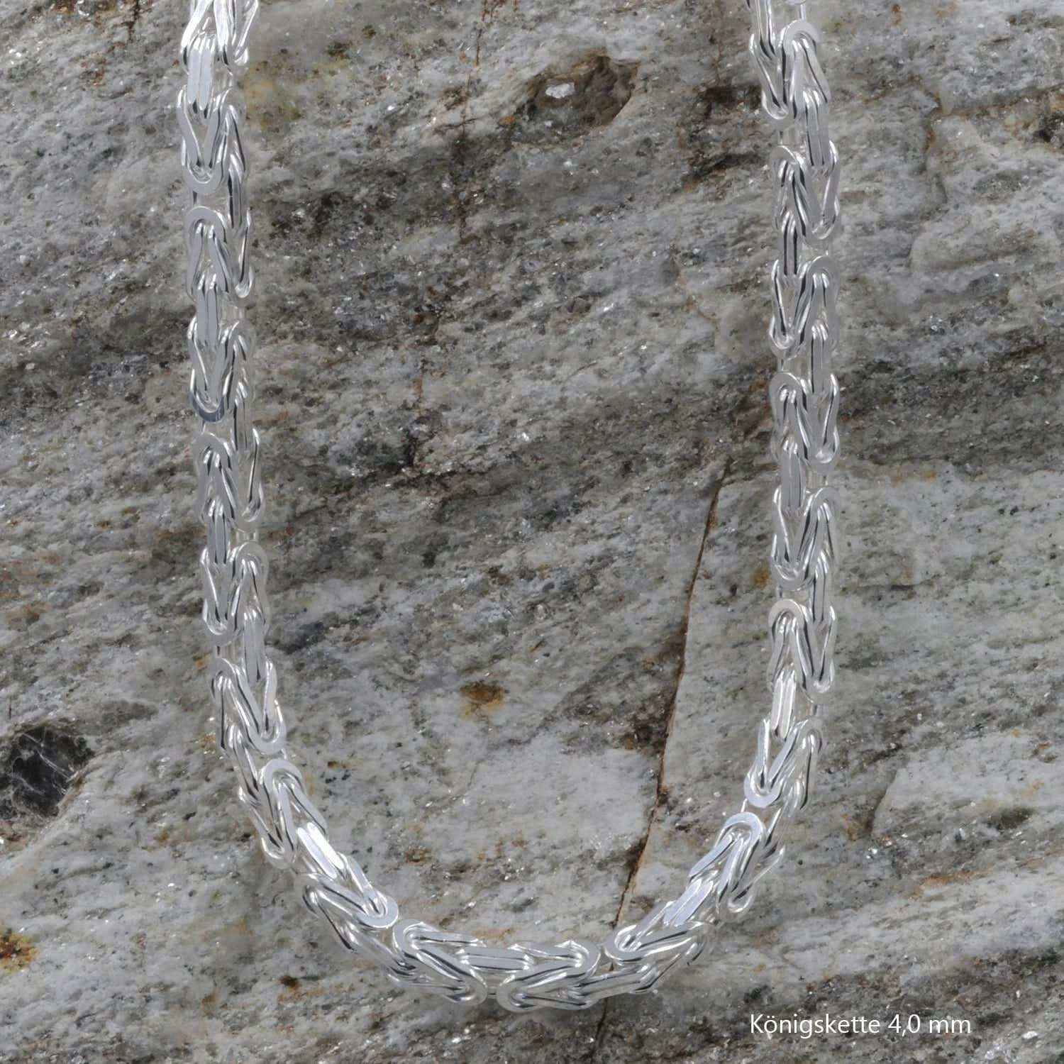Königskette Halskette oder Armband Breite 4,0 mm - massiv 925 Sterlingsilber Auswahl - Firma Holzenplotz - Silberketten-Goldketten.de 