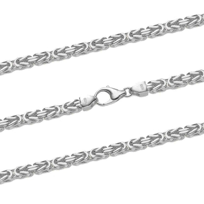 Königskette Halskette oder Armband Breite 4,0 mm - massiv 925 Sterlingsilber Auswahl - Firma Holzenplotz - Silberketten-Goldketten.de 