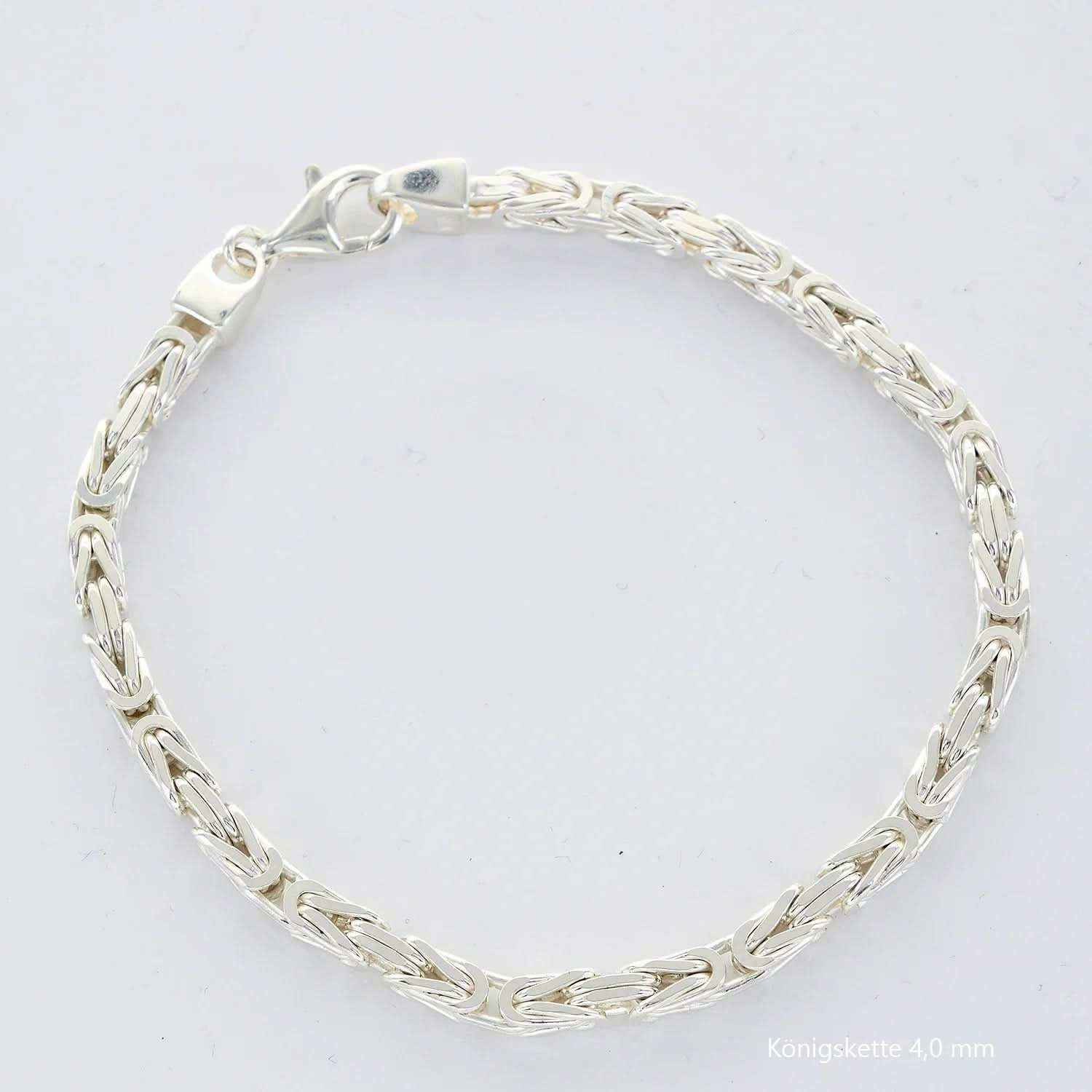 Königskette Halskette oder Armband Breite 4,0 mm - massiv 925 Sterlingsilber Auswahl - Firma Holzenplotz - Silberketten-Goldketten.de 