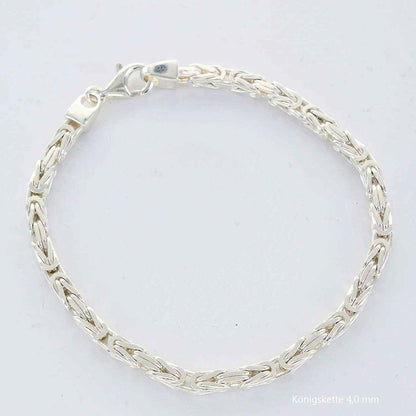 Königskette Halskette oder Armband Breite 4,0 mm - massiv 925 Sterlingsilber Auswahl - Firma Holzenplotz - Silberketten-Goldketten.de 