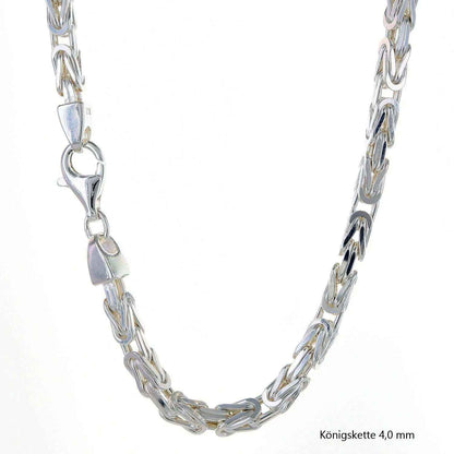 Königskette Halskette oder Armband Breite 4,0 mm - massiv 925 Sterlingsilber Auswahl - Firma Holzenplotz - Silberketten-Goldketten.de 