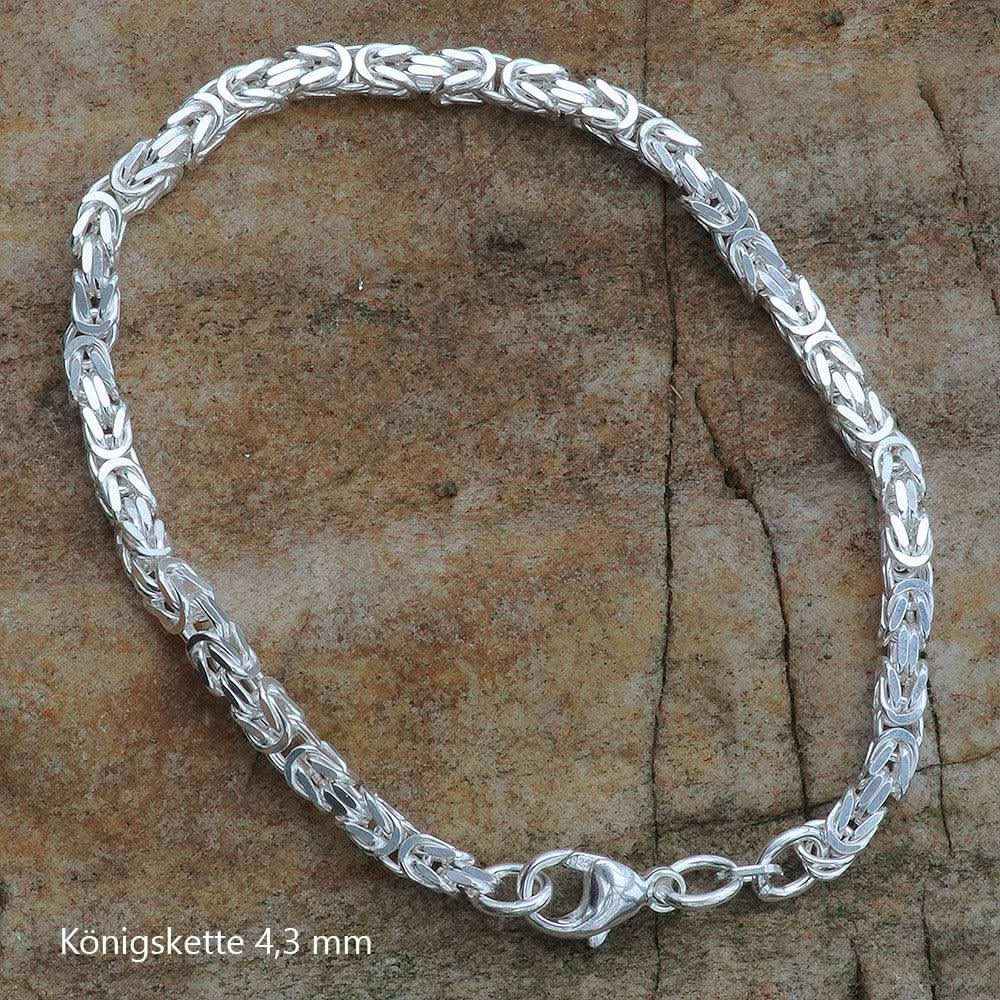 Königskette Halskette oder Armband Breite 4,3 mm - massiv 925 Sterlingsilber Auswahl - Firma Holzenplotz - Silberketten-Goldketten.de 