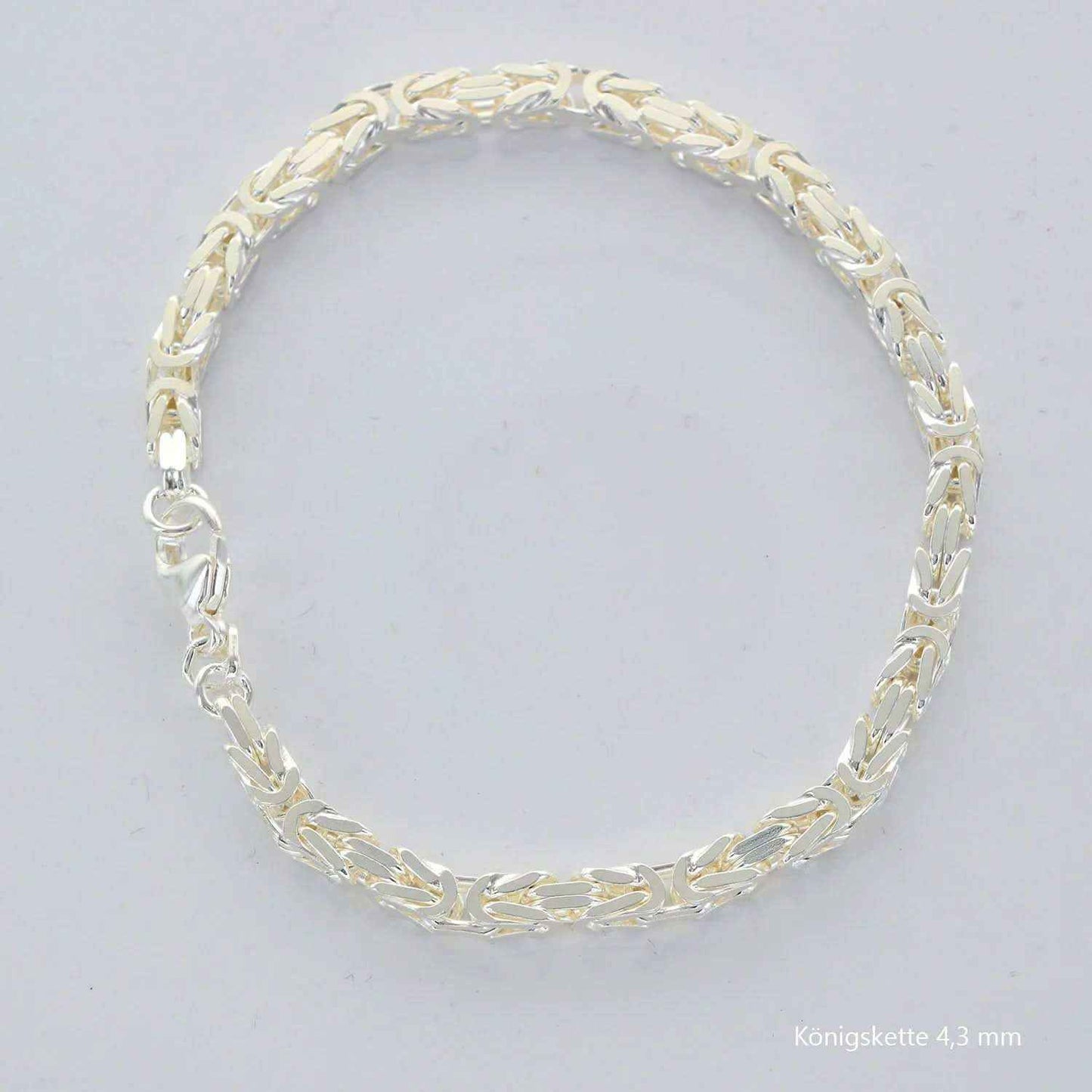 Königskette Halskette oder Armband Breite 4,3 mm - massiv 925 Sterlingsilber Auswahl - Firma Holzenplotz - Silberketten-Goldketten.de 