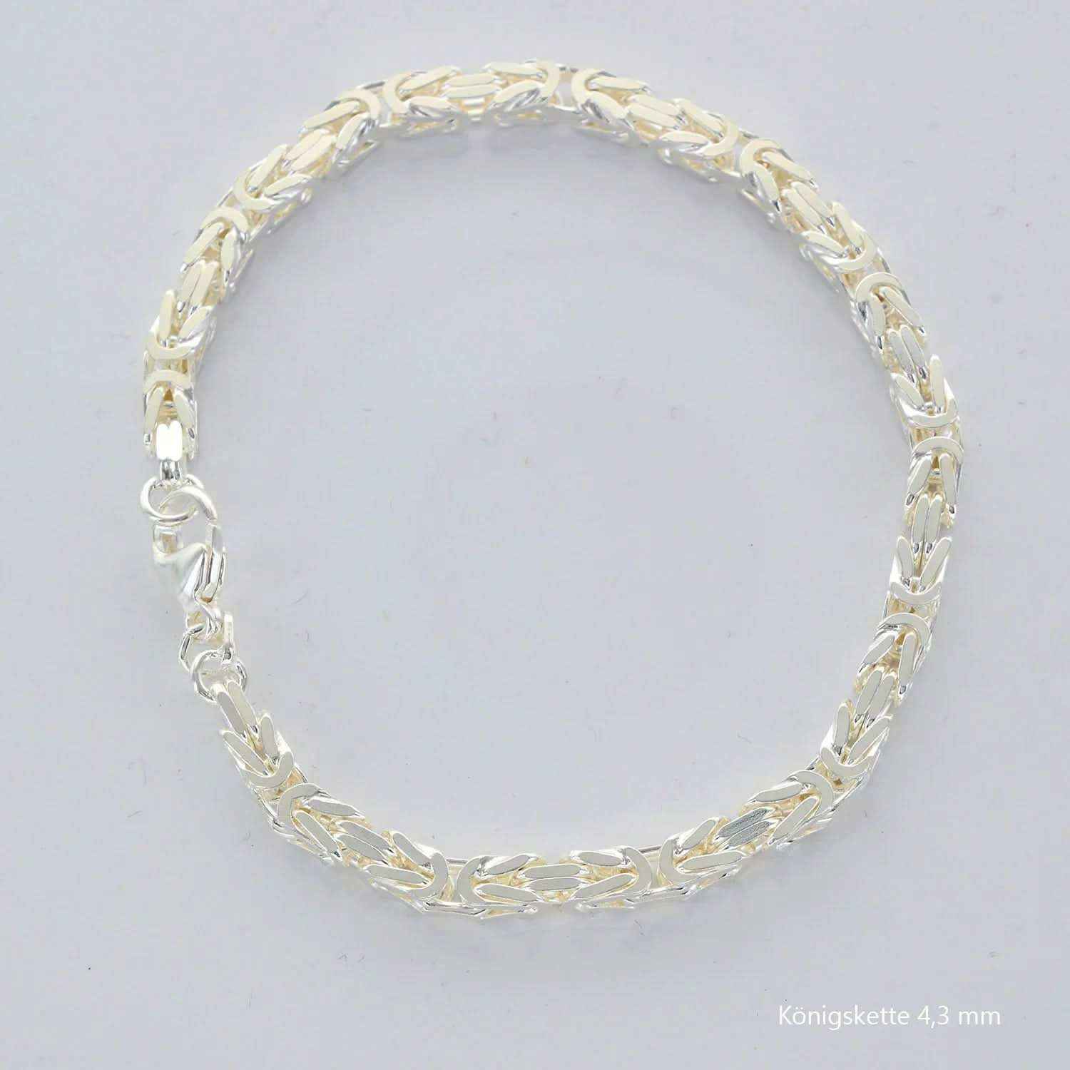 Königskette Halskette oder Armband Breite 4,3 mm - massiv 925 Sterlingsilber Auswahl - Firma Holzenplotz - Silberketten-Goldketten.de 