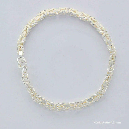 Königskette Halskette oder Armband Breite 4,3 mm - massiv 925 Sterlingsilber Auswahl - Firma Holzenplotz - Silberketten-Goldketten.de 