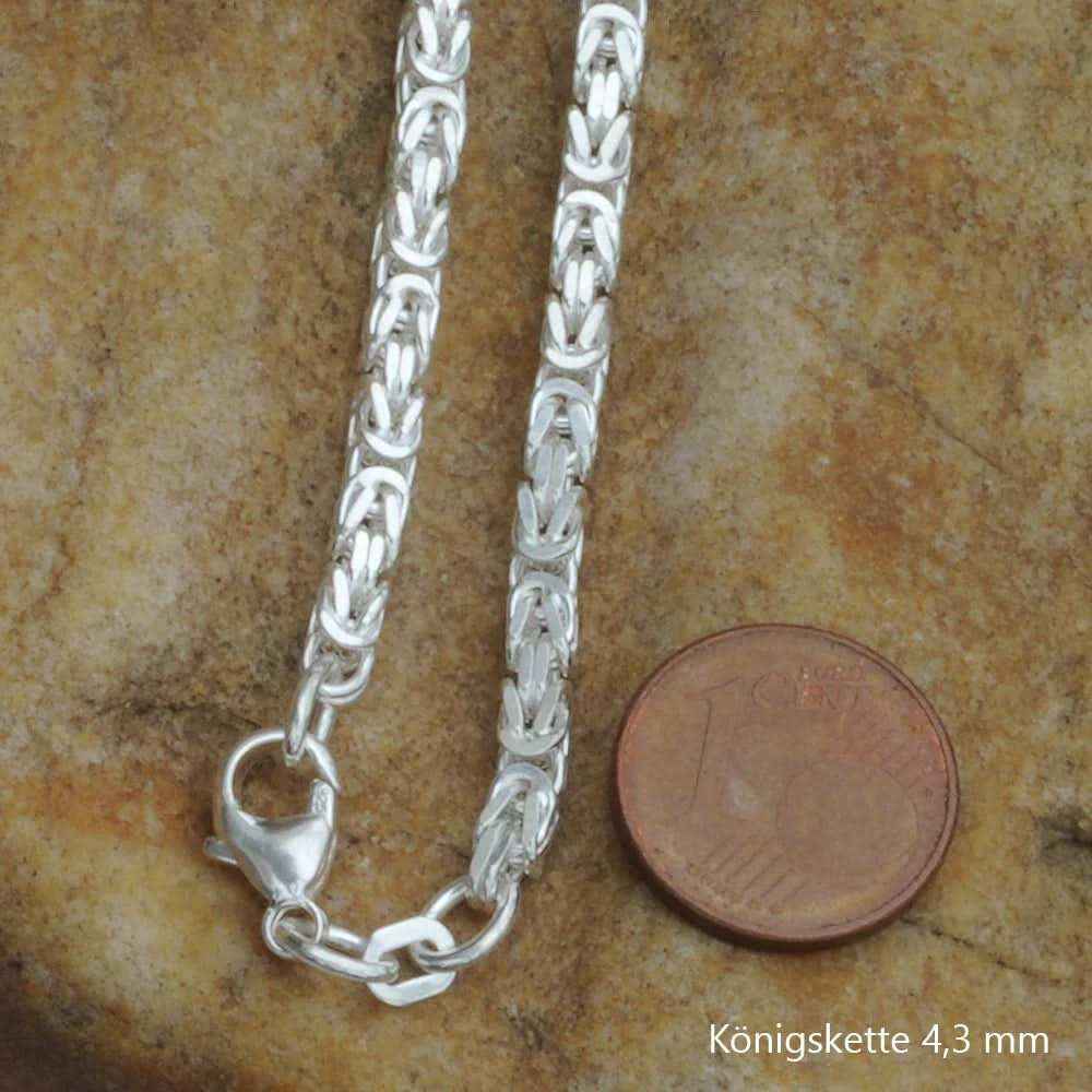 Königskette Halskette oder Armband Breite 4,3 mm - massiv 925 Sterlingsilber Auswahl - Firma Holzenplotz - Silberketten-Goldketten.de 