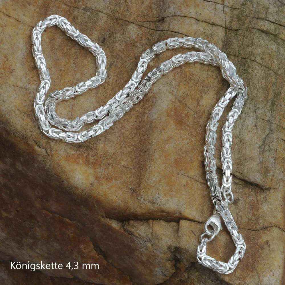Königskette Halskette oder Armband Breite 4,3 mm - massiv 925 Sterlingsilber Auswahl - Firma Holzenplotz - Silberketten-Goldketten.de 