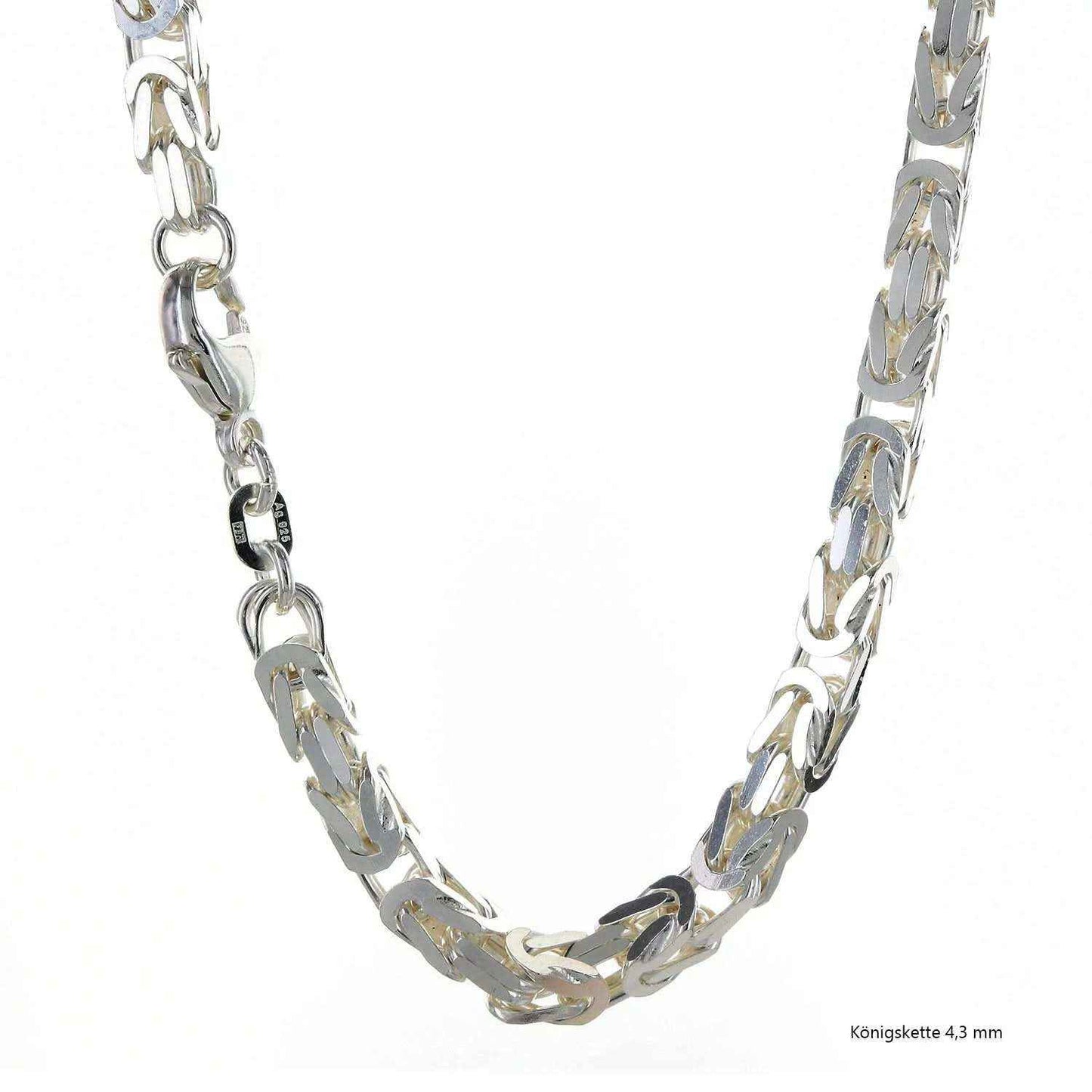 Königskette Halskette oder Armband Breite 4,3 mm - massiv 925 Sterlingsilber Auswahl - Firma Holzenplotz - Silberketten-Goldketten.de 