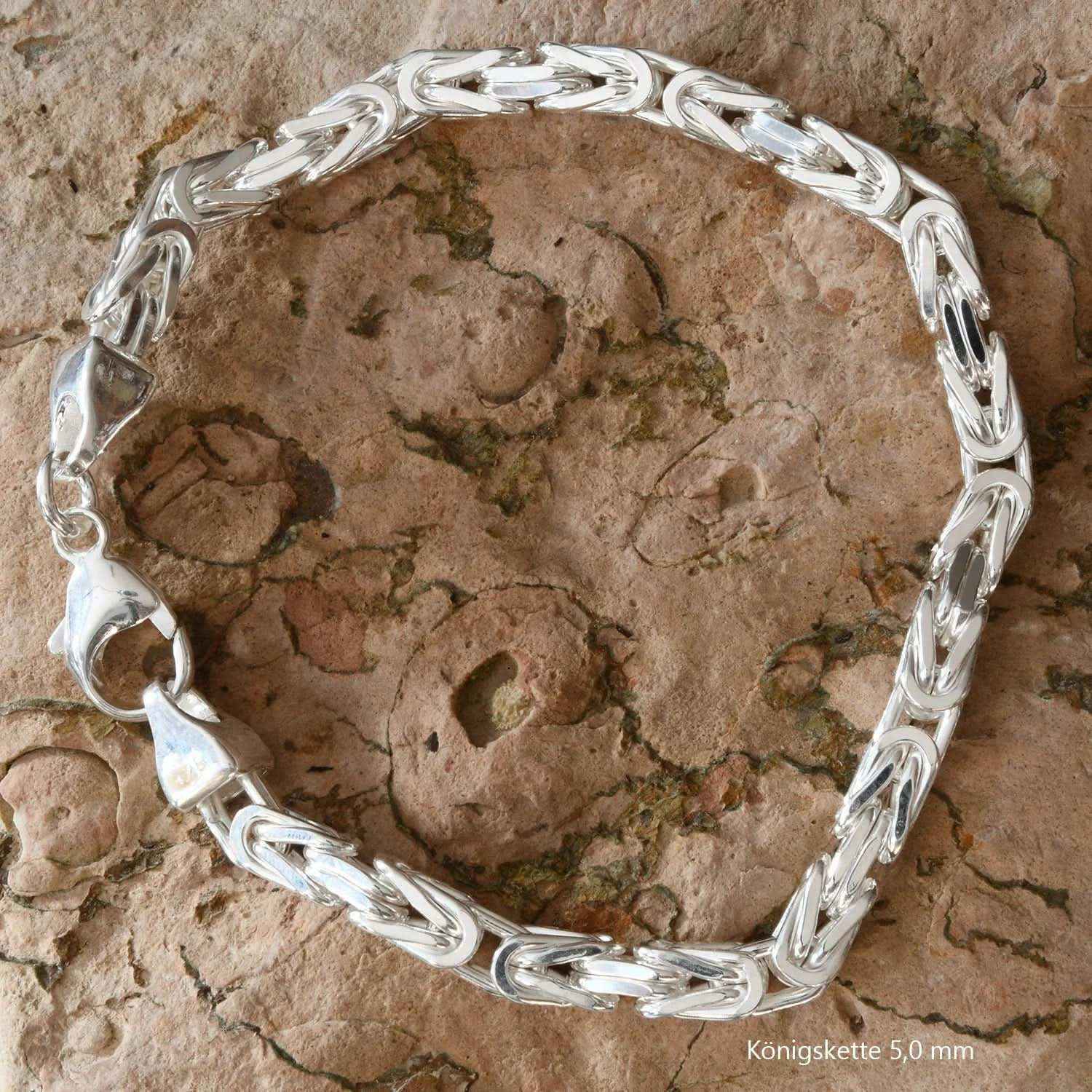 Königskette Halskette oder Armband Breite 5,0 mm - massiv 925 Sterlingsilber Auswahl - Firma Holzenplotz - Silberketten-Goldketten.de 
