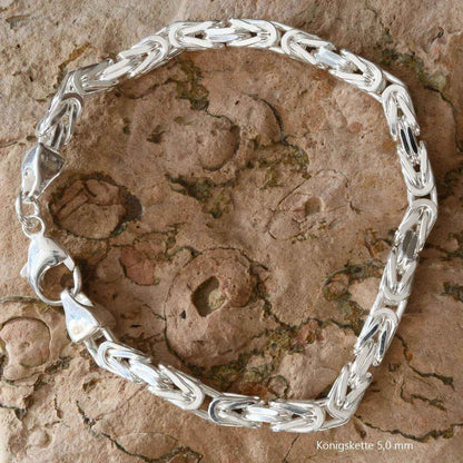 Königskette Halskette oder Armband Breite 5,0 mm - massiv 925 Sterlingsilber Auswahl - Firma Holzenplotz - Silberketten-Goldketten.de 