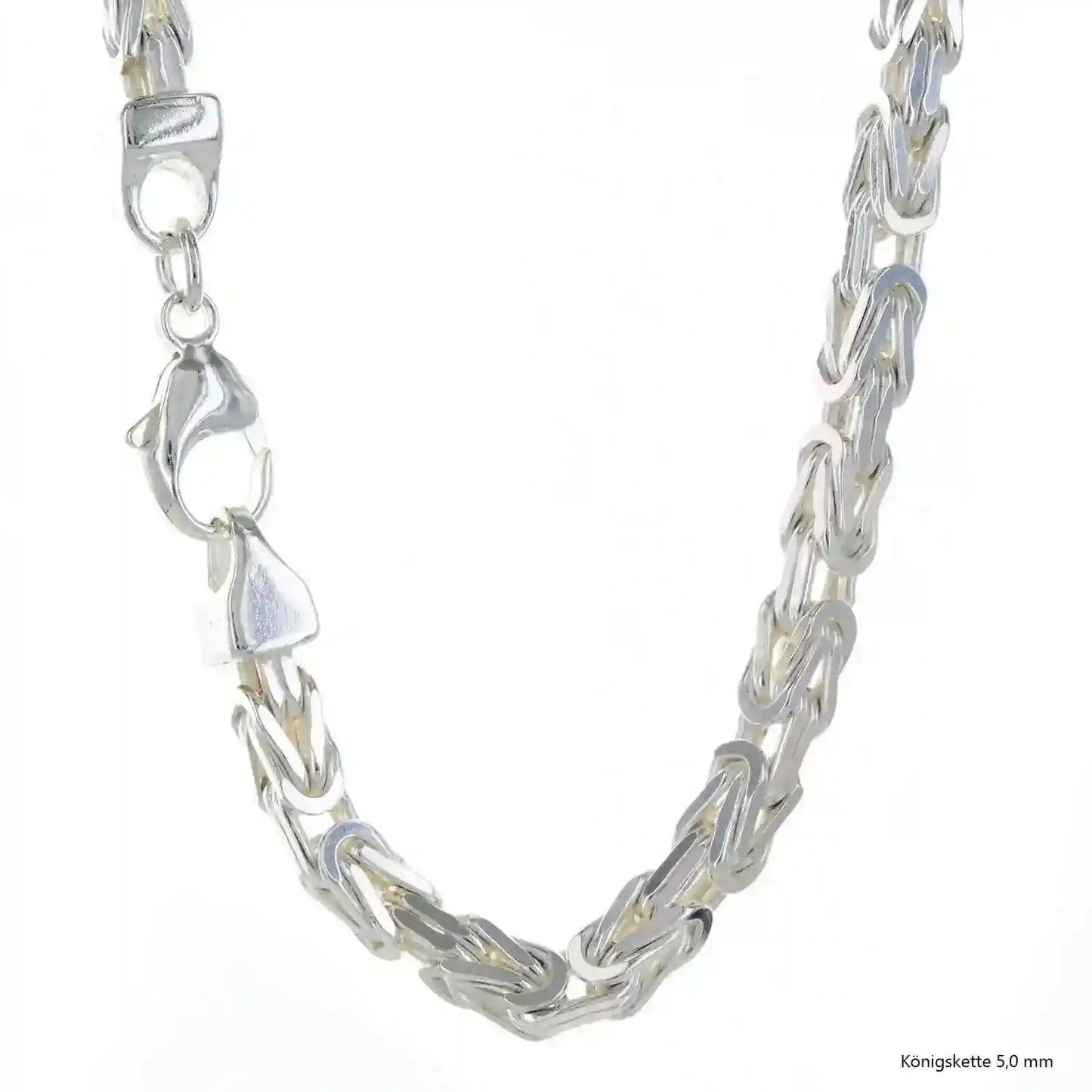 Königskette Halskette oder Armband Breite 5,0 mm - massiv 925 Sterlingsilber Auswahl - Firma Holzenplotz - Silberketten-Goldketten.de 