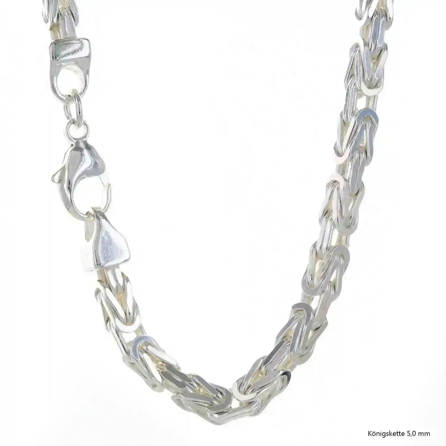 Königskette Halskette oder Armband Breite 5,0 mm - massiv 925 Sterlingsilber Auswahl - Firma Holzenplotz - Silberketten-Goldketten.de 