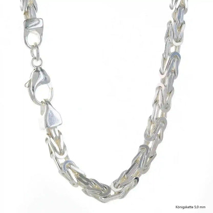 Königskette Halskette oder Armband Breite 5,0 mm - massiv 925 Sterlingsilber Auswahl - Firma Holzenplotz - Silberketten-Goldketten.de 