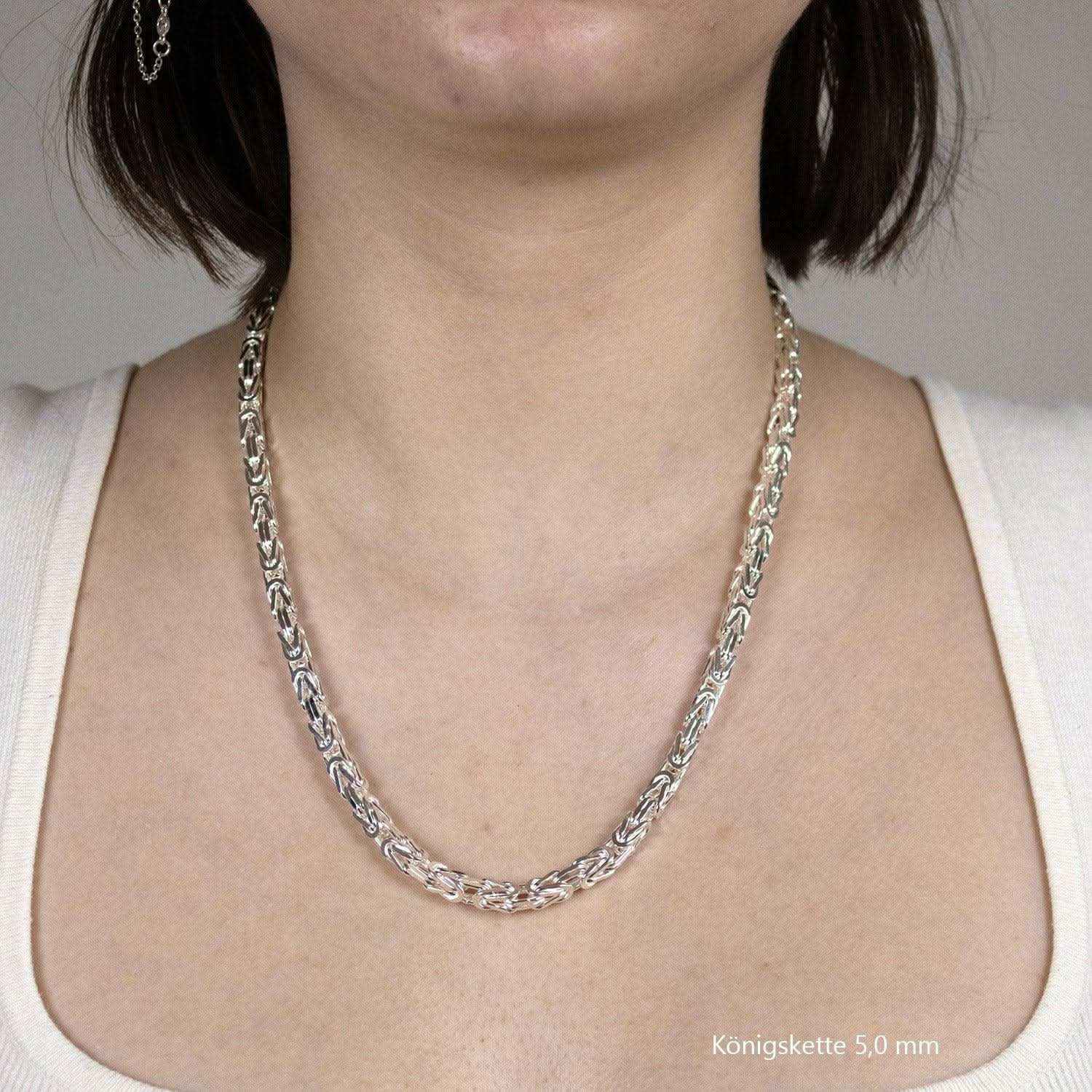 Königskette Halskette oder Armband Breite 5,0 mm - massiv 925 Sterlingsilber Auswahl - Firma Holzenplotz - Silberketten-Goldketten.de 